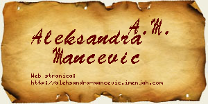 Aleksandra Mančević vizit kartica